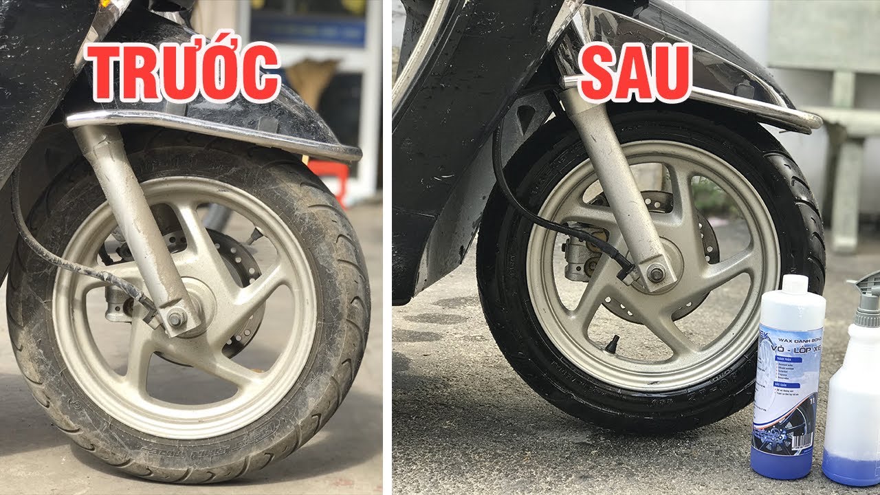 Dung dịch làm đen bóng vỏ lốp ô tô xe máy Ventek 1 lít 15