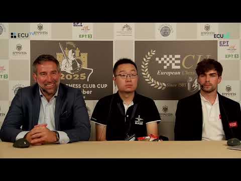 GM Jorden Van Foreest and GM Wei Yi together analyzing their draw #clubcup2025