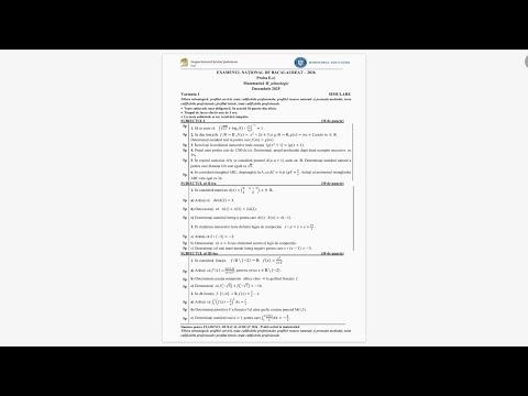 Baccalaureate Simulation 2026 - Technological - Iasi