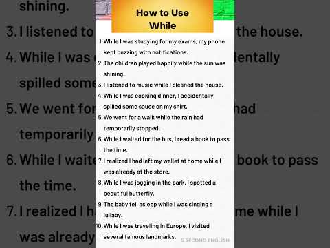 How to use While in english #shorts