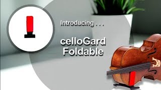 CelloGard Foldable Cello Stand with Red Sleeves and Carrying Case, for 1/2 - 4/4 size