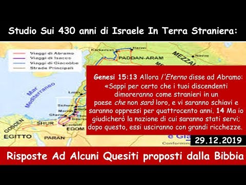 STUDIO SUI 430 ANNI DI ISRAELE IN EGITTO