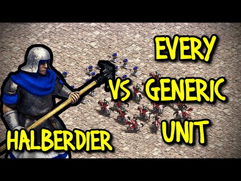 HALBERDIER vs EVERY GENERIC UNIT | AoE II: Definitive Edition