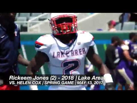 Lake Area 2018 CB Rickeem Jones Completely WIPES OUT Helen Cox Ball Carrier on the Sideline