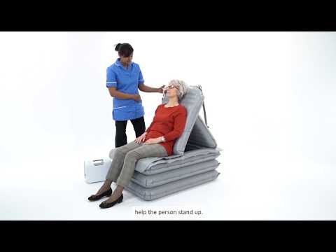 How to help a fallen patient on and off the Mangar Camel