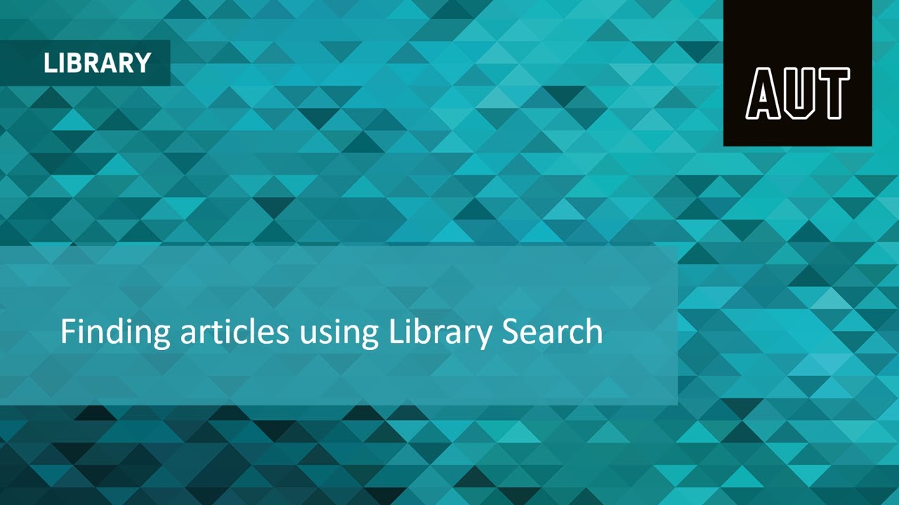 Finding articles using Library Search 2021