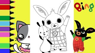 Coloring Bing and Flop Cute Bunny Coloring Book Page | Sprinkled Donuts JR