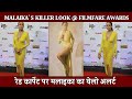 FILMFARE AWARD 2022 Malaika Arora Killer Look Malaika Arora Looks Fire Deep Neck Yellow Dress