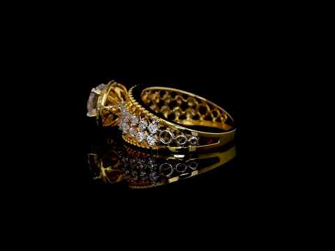 Exquisite 18K/14K Rose Gold Diamond Halo Cluster Ring