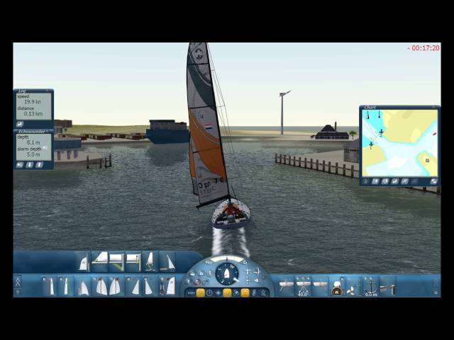 Sail Simulator 5 volvo 70 boat tips in shallow waters