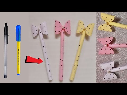 Origami Paper Pen decoration | Pen decoration ideas | Pen decoration with paper.Art and craft ideas.