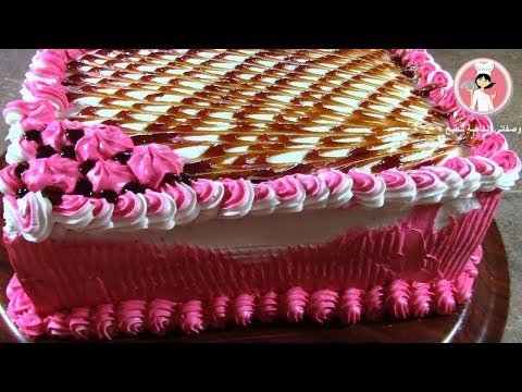 Easy and simple birthday cake with easy decoration كيك سهل وبسيط لاعياد الميلاد بتزيين سهل