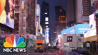 Times Square All But Empty As U.S. Quietly Marks New Year’s Eve | NBC Nightly News