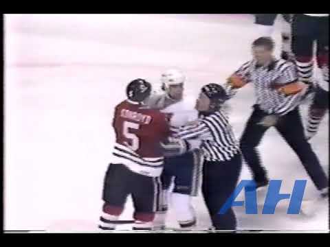 NHL Apr. 28, 1990 St. Louis Blues v Chicago Blackhawks (R) Sergio Momesso v Keith Brown (R)