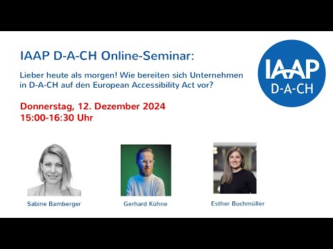 IAAP D A CH Online Seminar  Lieber heute als morgen!