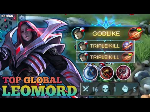 UNKILLABLE LEOMORD!! 16 KILLS! HYPERCARRY |ROAD TO TOP GLOBAL LEOMORD |MLBB