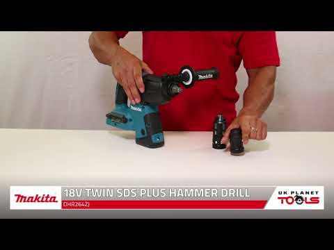 Makita DHR264ZJ 18V Twin SDS Plus Hammer Drill With Makpac Type 4 Connector Case | UK Planet Tools