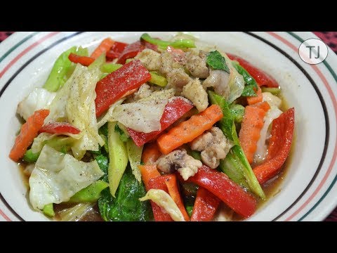 ทำอาหารง่ายๆ ผัดผักรวมใส่ไก่ l Thai Mixed Vegetable Stir-fry Recipe