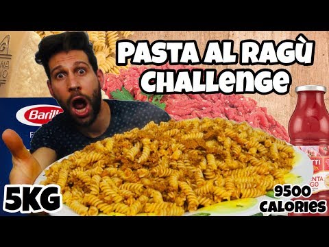 PASTA AL RAGÙ Challenge 5KG - Italiano Cheat day - MAN VS FOOD (ENG SUB)