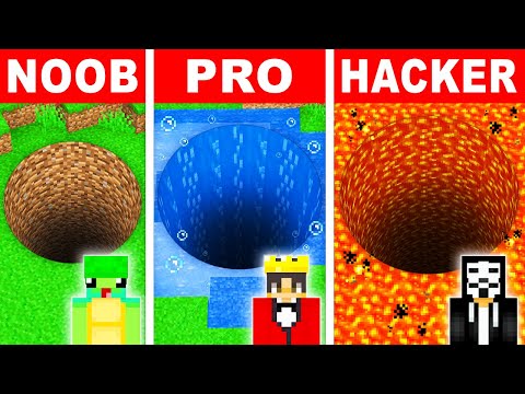 NOOB vs PRO: SECRET ROUND TUNNEL HOUSE Build Challenge In Minecraft!