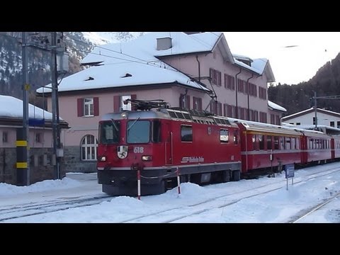 Swiss Trains: Albula Pass, Thusis-Pontresina, 01Jan13