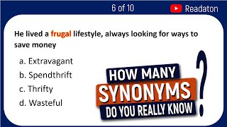 SYNONYMS TEST | How Many Synonyms Do You Really Know Find Out with This Test| ENGLISH PROFICIENCY