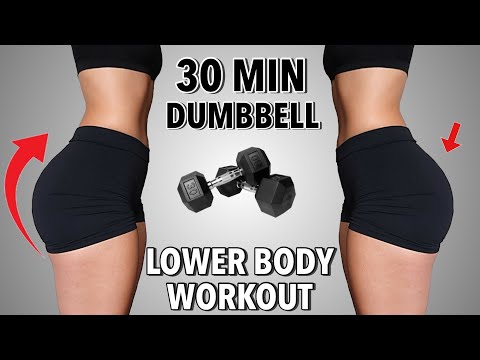30 MIN KILLER BOOTY & LEGS WORKOUT WITH DUMBBELLS - Lower Body Workout at home - Summer Shred Day 6