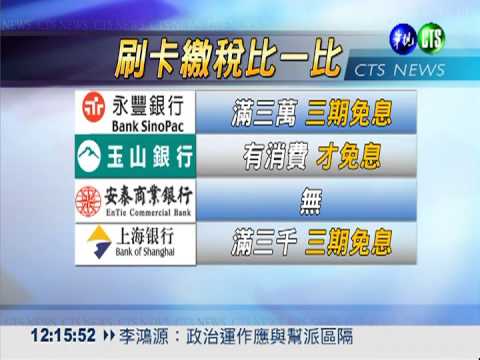 刷卡繳稅享優惠 貨比三家不吃虧