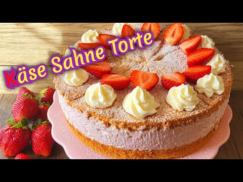 The BEST and tastiest cheesecake! Simple quark cake with strawberries 😋