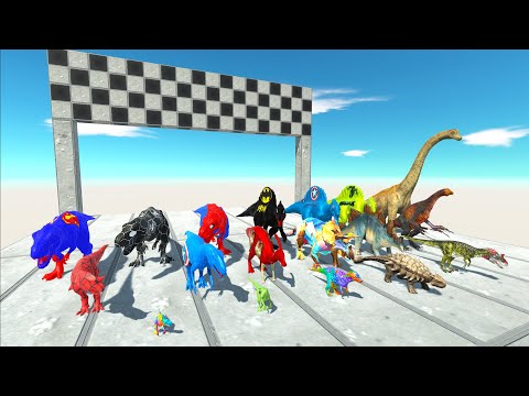 LADDER SPEED RACE SUPERHEROS DINOSAURS - Animal Revolt Battle Simulator