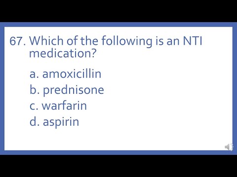 PTCB PTCE Practice Test Question 67 - NTI Medications (Pharmacy Technician CPhT Test Prep)