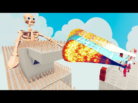 100x SKELETON + 2x GIANT vs 3x EVERY GOD - Totally Accurate Battle Simulator TABS
