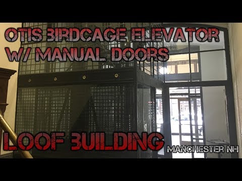Otis Birdcage Elevator w/ Manual Doors @ The Loof Building - Manchester NH
