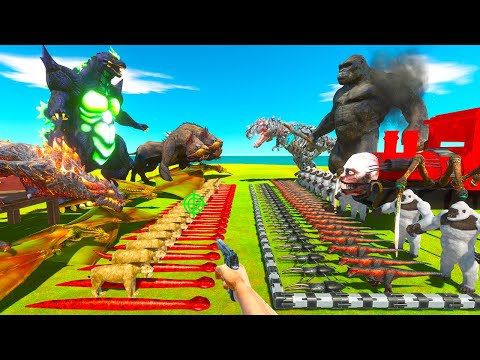 Reptiles VS Giant Invertebrates | Super Godzilla VS King Kong - Animal Revolt Battle Simulator