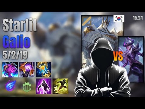 Starlit Mid Galio vs Syndra lol KR solo rank Full Game 15.24 | Starlit 갈리오 vs 신드라