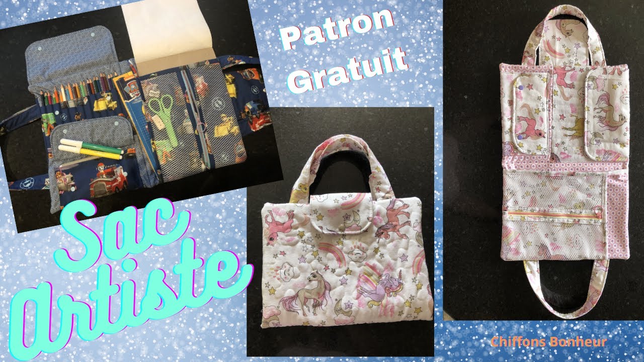 coudre un sac artiste double matelassage & multi poches dont une avec filet et zip, couture facile