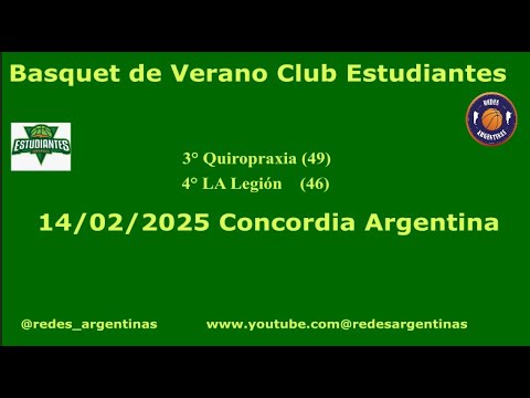 Torneo de Básquet de Amateur Club Estudiantes  3er puesto "Quiropraxia" (49) vs "La Legión" (46)