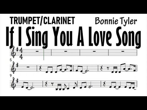 If I Sing You A Love Song Trumpet Clarinet Sheet Music Backing Track Play Along Partitura