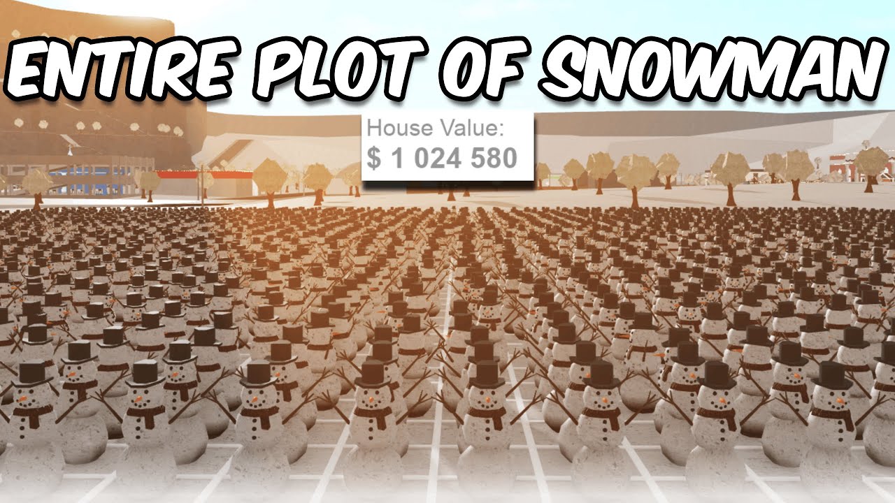 FILLING MY ENTIRE BLOXBURG PLOT WITH SNOWMAN
