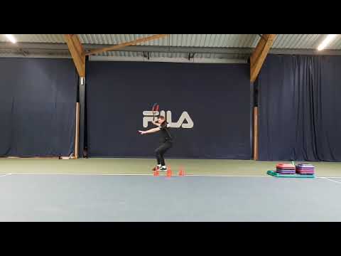 Tennis Footwork- First step speed- 4 cone drill (with simultaneous split)