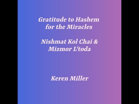 Gratitude to Hashem for the Miracles- Mizmor L'toda