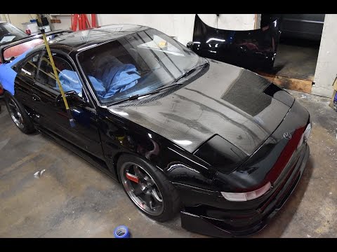 2AZ Swap MR2 - "Carbon fiber hood restoration/install"