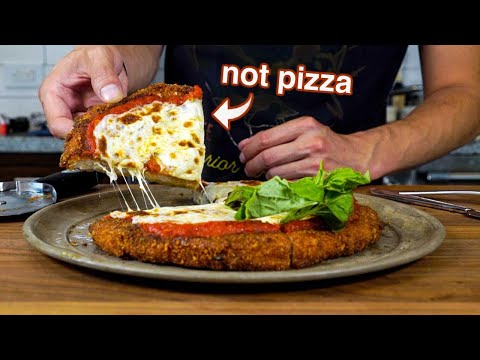 CHICKEN PARM PIZZA featuring HUGE chicken cutlet
