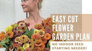 Easy Cut Flower Garden Plan (NO SEED STARTING NEEDED!)