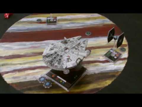 X-Wing Battle Report - Han Solo Millenium Falcon vs Tie Fighters (Day #05 X-Wing Week)