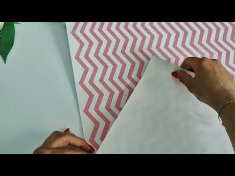 Бумага 10м рулон (видео) для декора и упаковки, розовый зигзаг - фото 1 - id-p1410020145