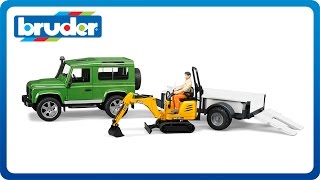 Bruder 02593 Land Rover s prívesom a JCB mikrobagrom