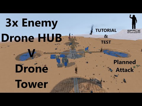 Drone HUB Vs Drone Tower - Space Engineers