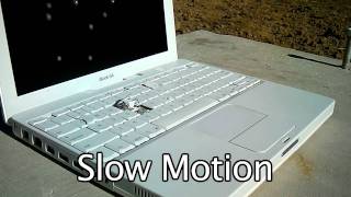 Apple Laptop Destruction with BB gun and hoe