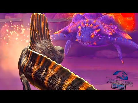 Rebirth SPINOSAURUS Vs AKUPARA 81 || JURASSIC WORLD THE GAME.